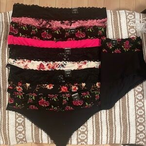 Torrid Women's Panties Set - Black, Pink, Red, Floral